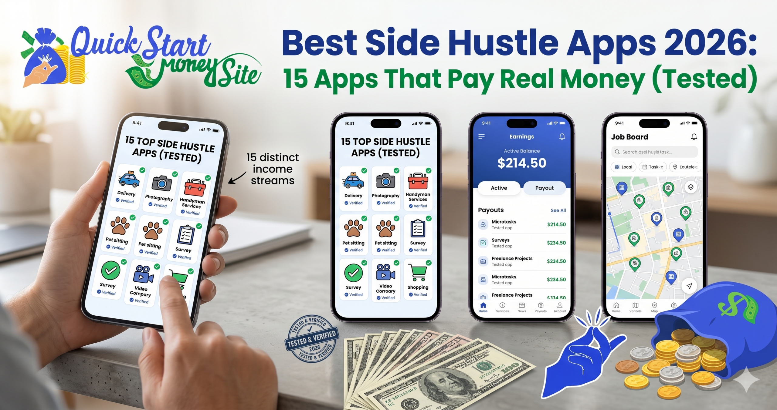 Best Side Hustle Apps 2026: 15 Apps That Pay Real Money (Tested)